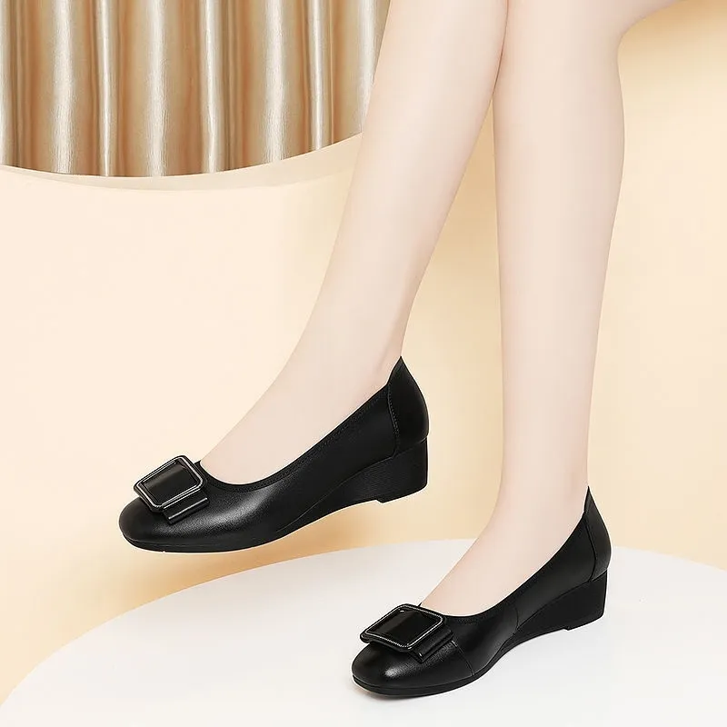 Men Shoes H&M - 여성용 귀여운 라운드 토 가벼운 블랙
