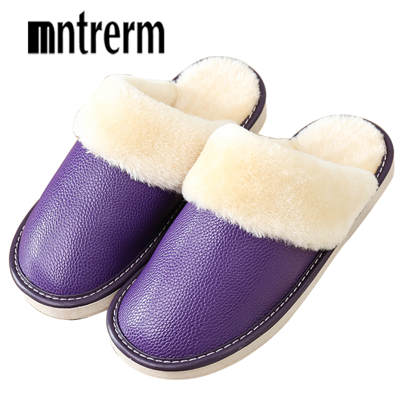 Men'S Shoes For Sale - Mntrerm-천연 가죽 플러시 슬리퍼 여성용, 두꺼운
