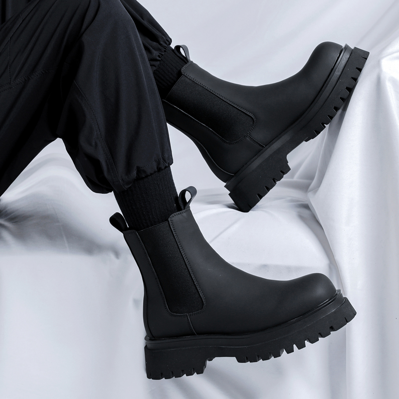 Men Shoes H&M - 2026 플랫폼 블랙 하이탑 부츠 남성용