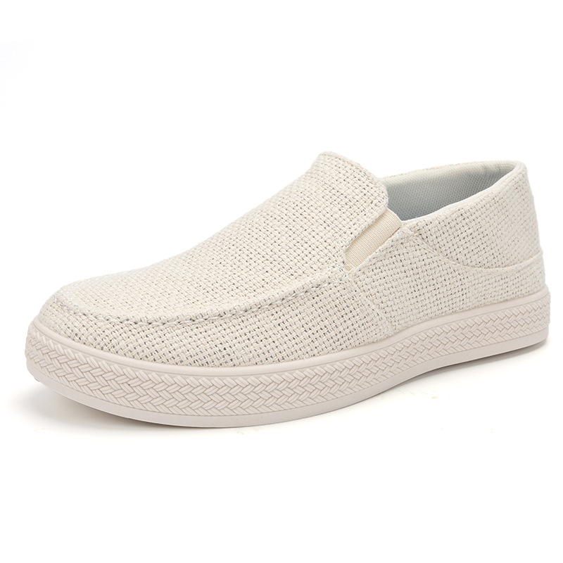 Men Shoes Ecco - 남성 린넨 슬립온 로퍼 통기성 있는
