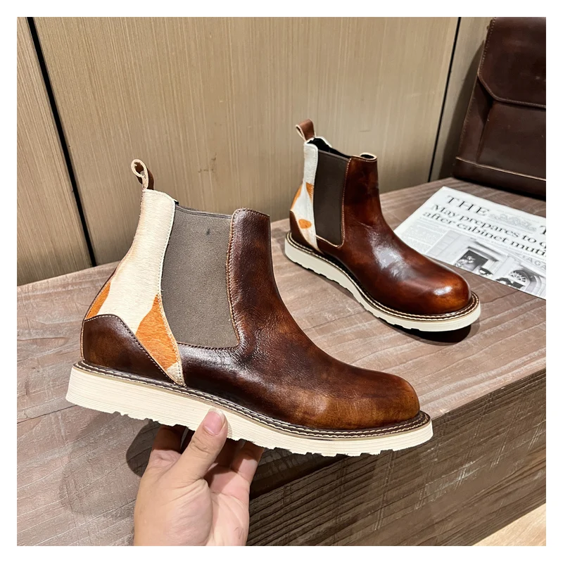 고품질 천연 가죽 오토바이 부츠 브로그 슈즈 레트로 라 - Men'S Shoes Brogues 리뷰 및 가격