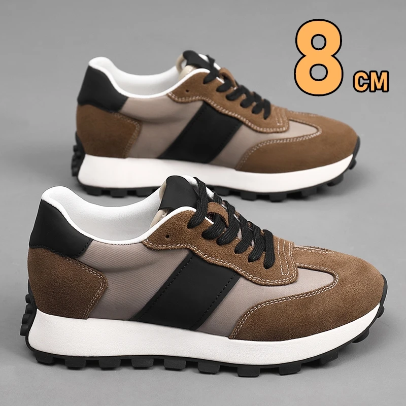 남자 엘리베이터 캐주얼 스니커즈 암소 스웨이드 가죽 레 - Men Shoes Size Chart 리뷰 및 가격