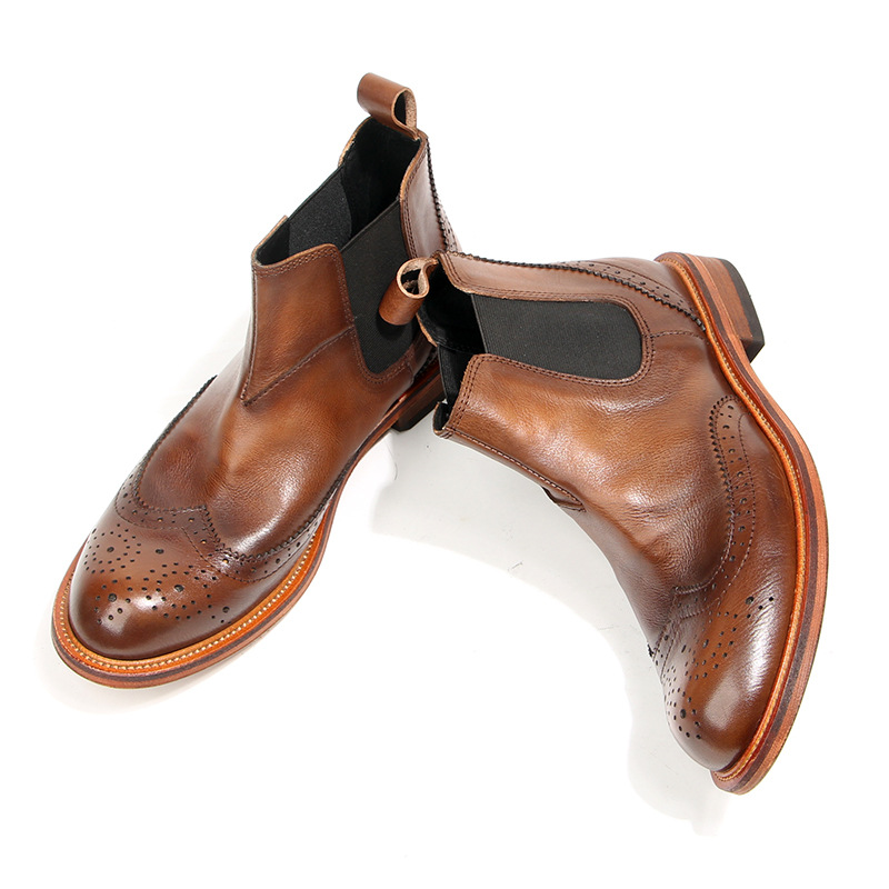 새로운 수제 남자 빈티지 영국 발목 부츠 가을 봄 공구 - Men'S Shoes Brogues 리뷰 및 가격