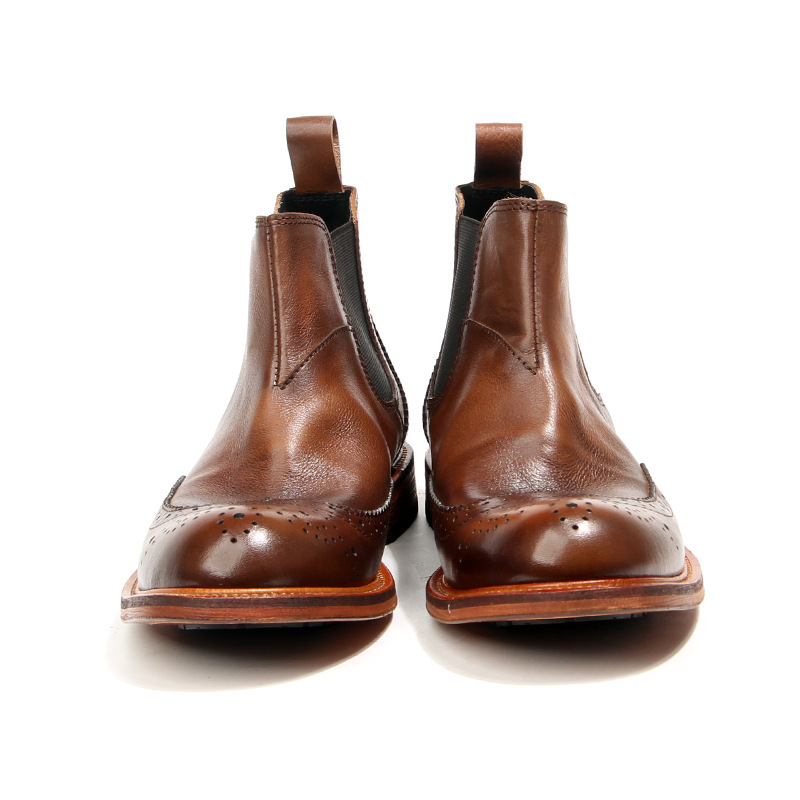 새로운 수제 남자 빈티지 영국 발목 부츠 가을 봄 공구 - Men'S Shoes Brogues 리뷰 및 가격