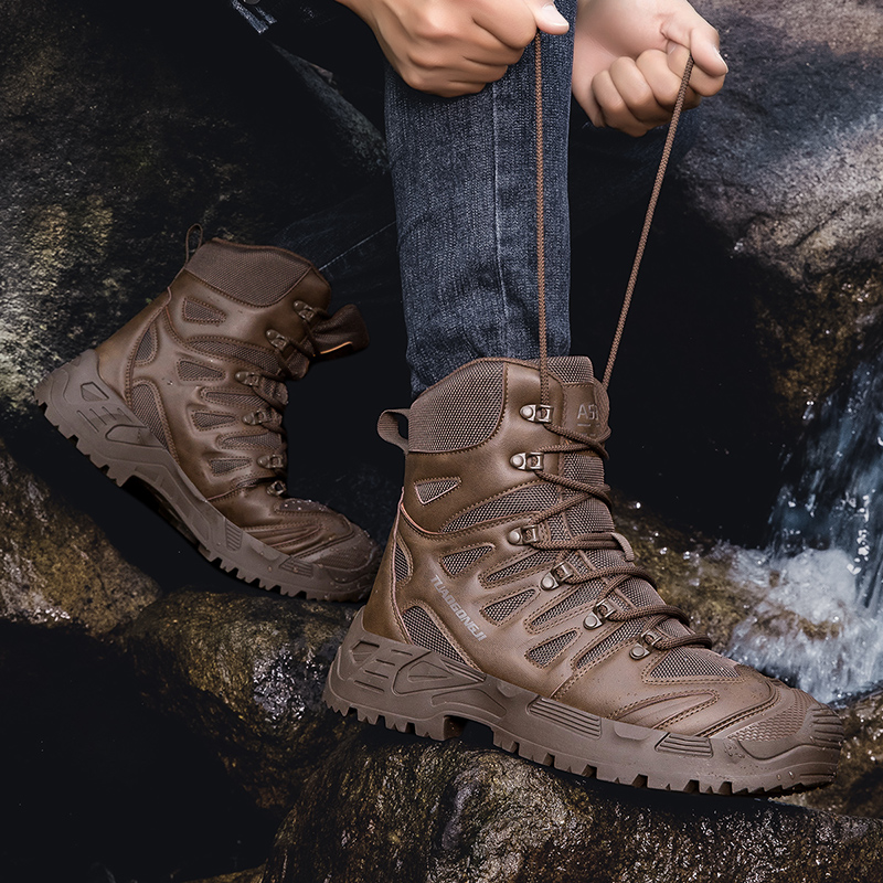 남성용 야외 하이킹 전술 부츠 발목 사막 부츠 스포츠  - Hiking Boot Waterproof 리뷰 및 가격