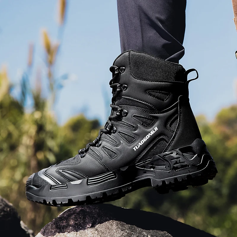 남성용 야외 하이킹 전술 부츠 발목 사막 부츠 스포츠  - Hiking Boot Waterproof 리뷰 및 가격