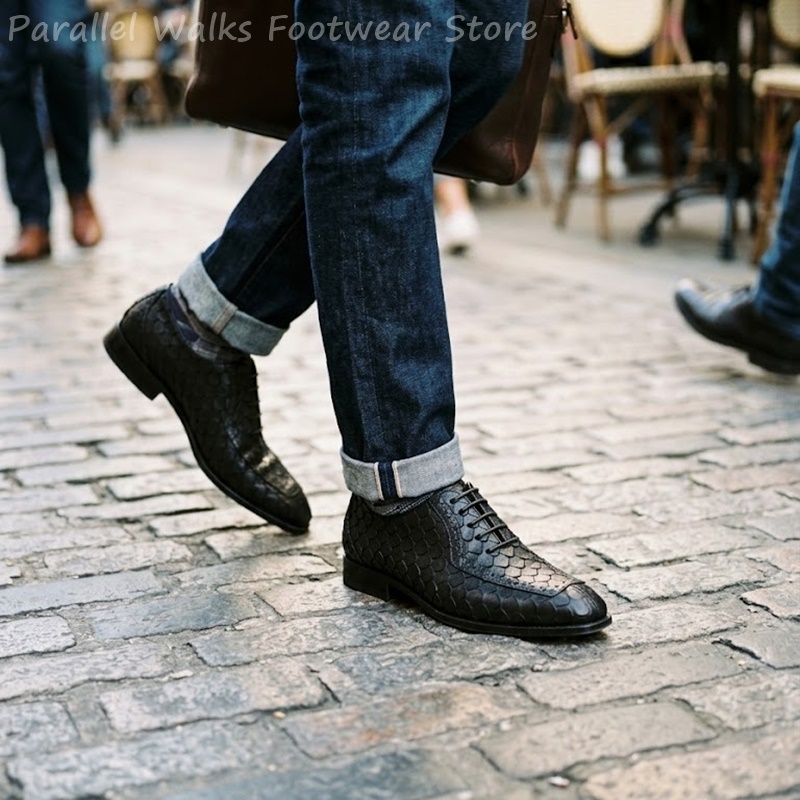 사르토리얼 남성 옥스퍼드 슈즈, 물고기 비늘 무늬 엠보 - Men'S Shoes Brogues 리뷰 및 가격